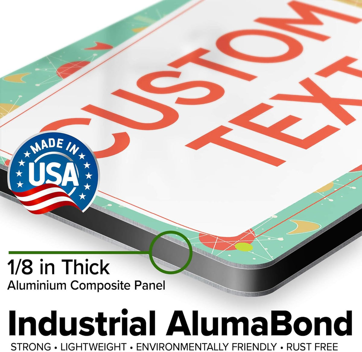 Custom Sign, Custom Street Sign, 11 Font Colors, 13 Font Styles, 4 Hole Options, 22 Sizes, 7x10