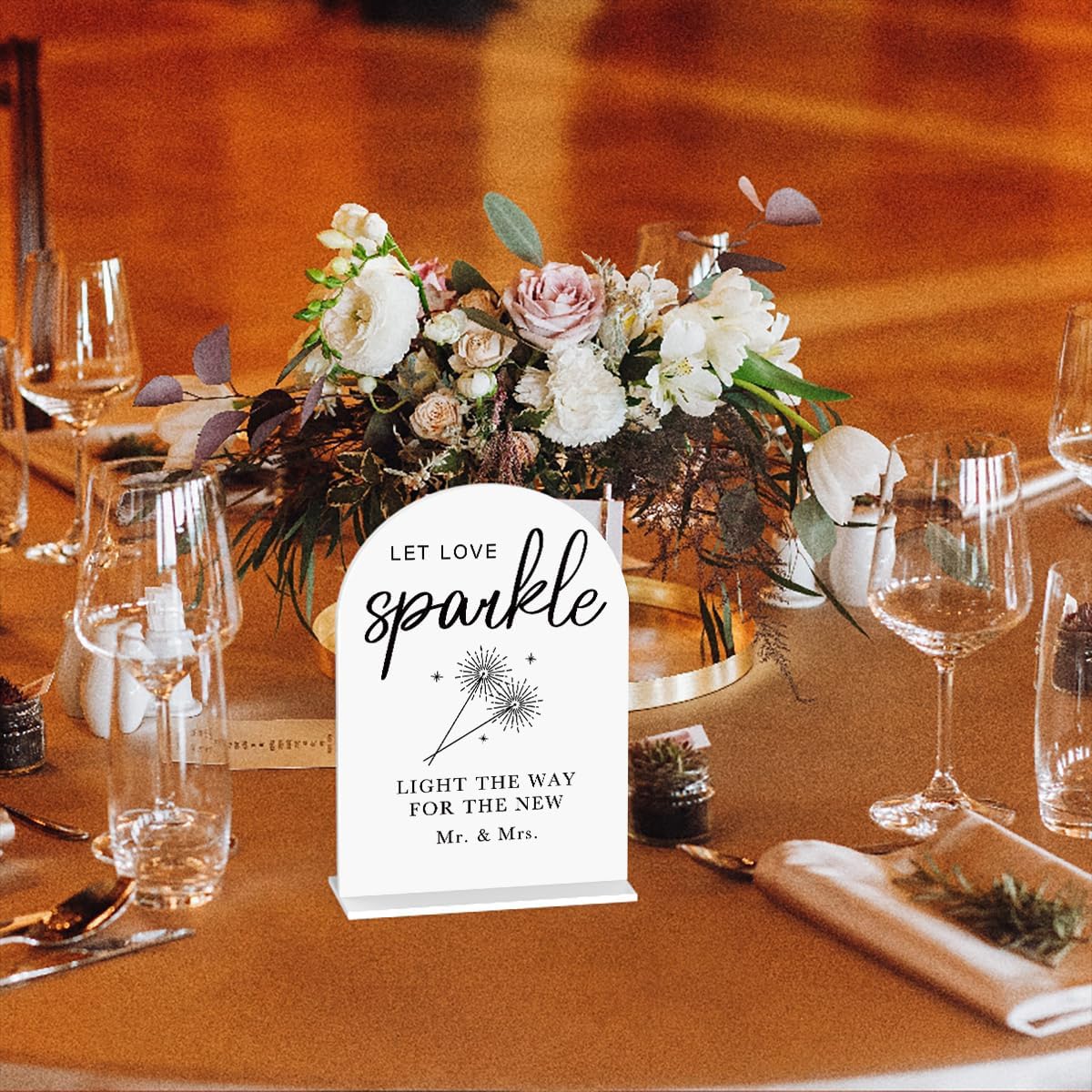 Acrylic Wedding Sign Wedding Signs for Ceremony Let Love Sparkle Sign for Wedding, Modern