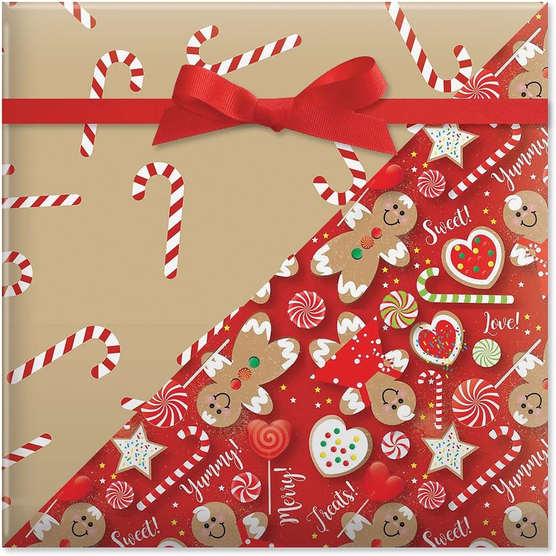 Current Sweet Treats Double-Sided Rolled Christmas Wrapping Paper - Premium Jumbo 23-Inch x 32-Foot