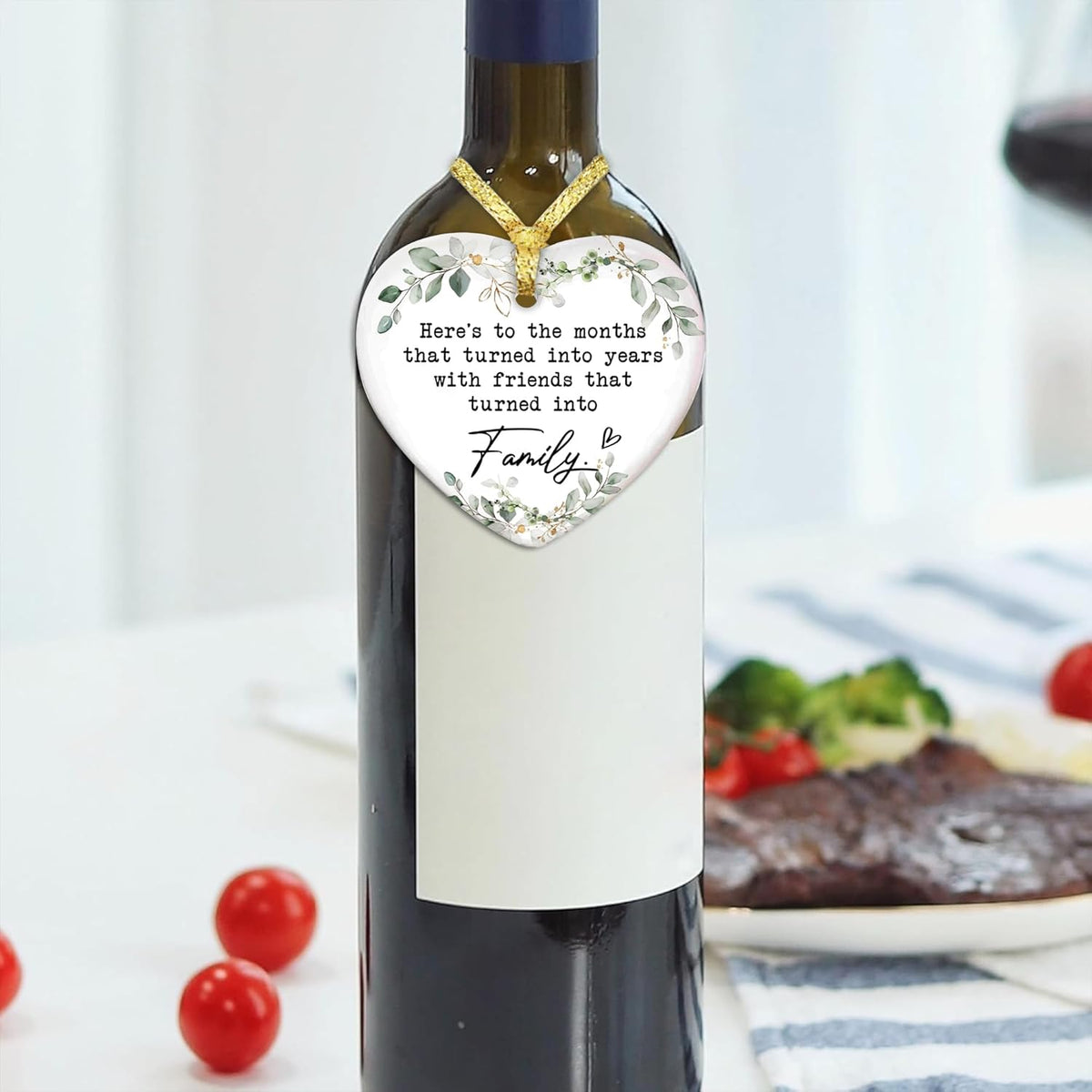 GOSSBY Friendship Ornament for Women for Friend - Friends That Turned into Family - Heart-Shaped
