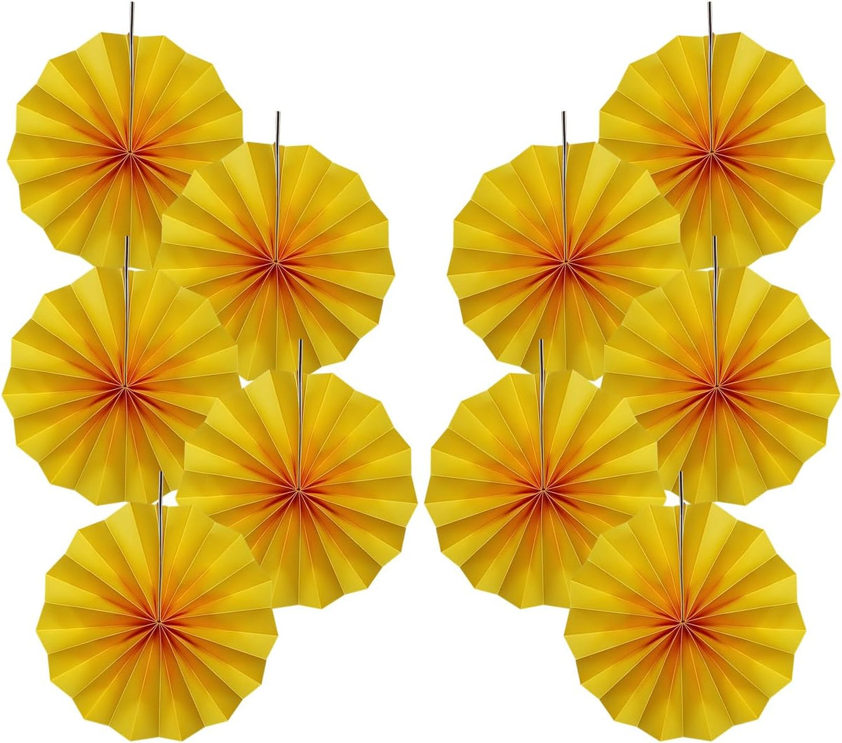 Yellow Birthday Decorations,DIY Yellow Paper Fans Hanging Decoration ,Party Supplies Party Fans