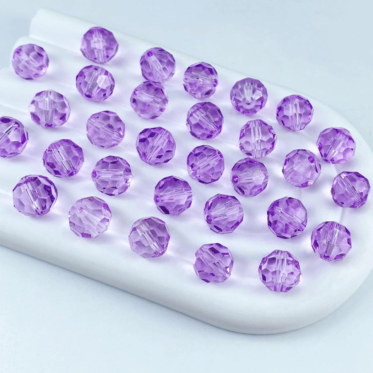 200 PCS 6mm Crystal Glass Beads Round Multiple Faceted Loose Spacer Glass Beads for DIY Handcrafte