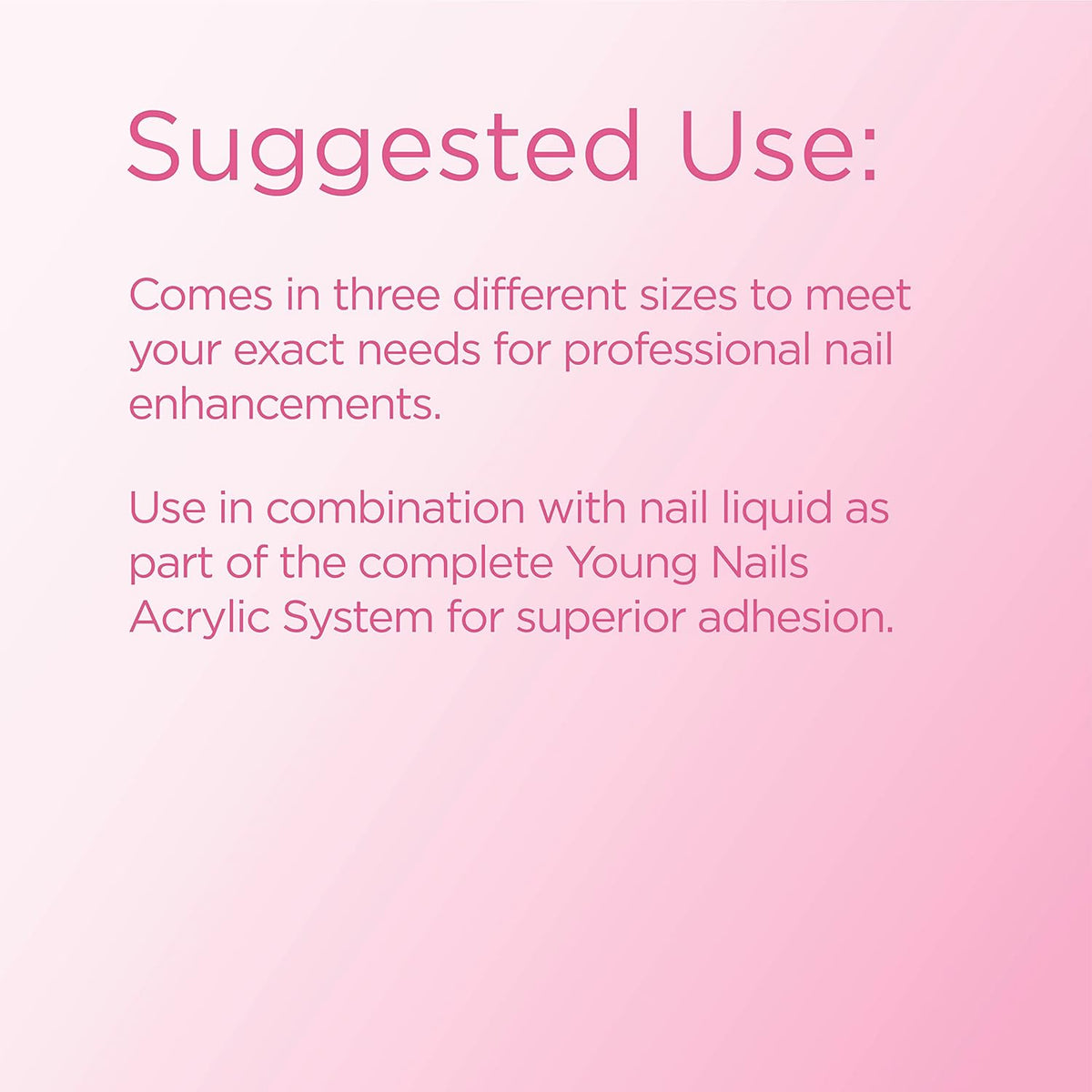 Young Nails Acrylic Core Powder - Self-Leveling Acrylic Nail Powder, Clear Nude Pink White Acrylic
