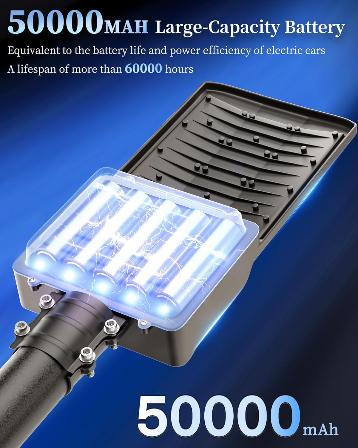 Gefolly SL-10800W Solar Street Light Outdoor 750000LM Wide Angle Commercial Parking Lot Lights Dusk