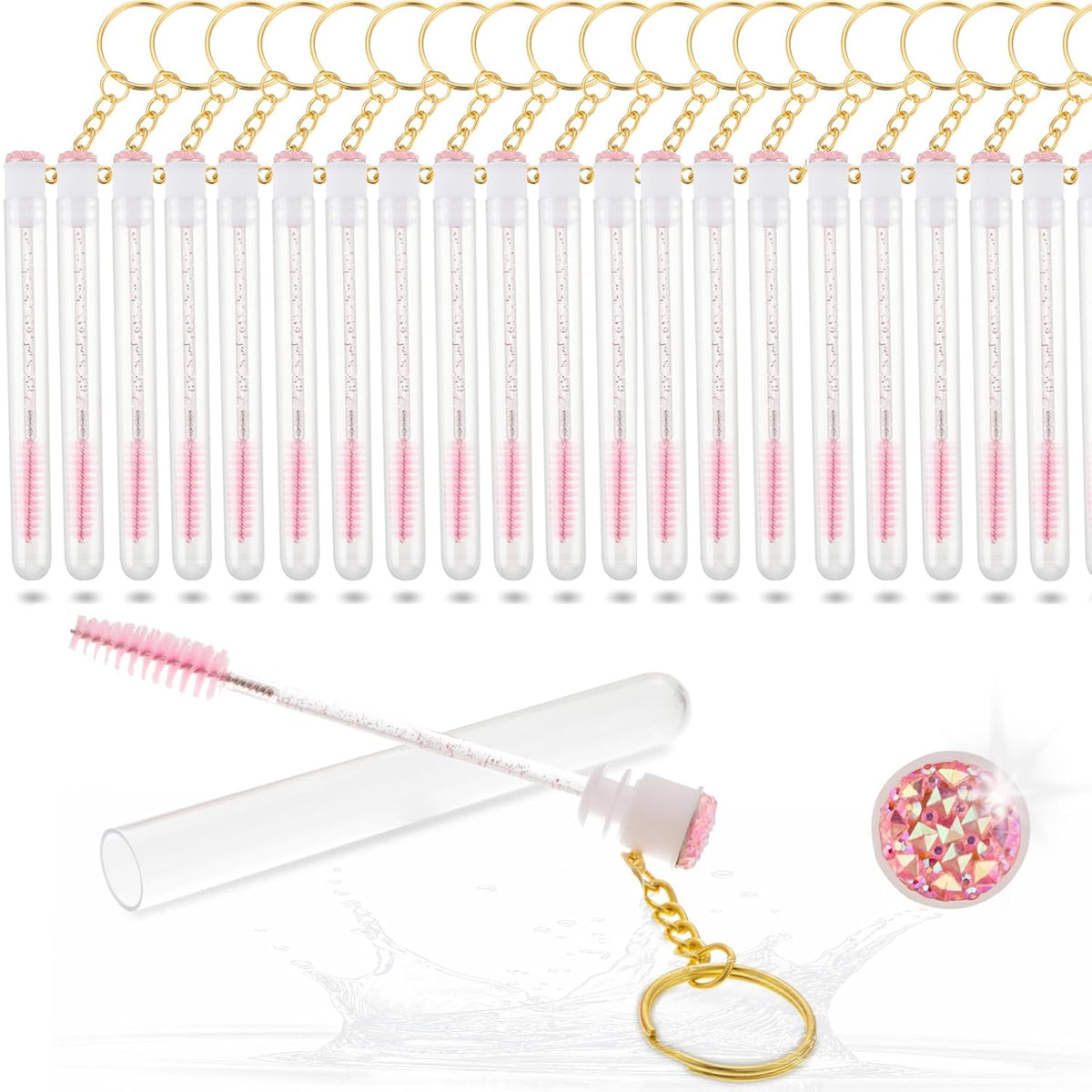 Upgrade 48 Pieces Disposable Mascara Wands Set,Mascara Brush Tube for Women and Girls- Include 24