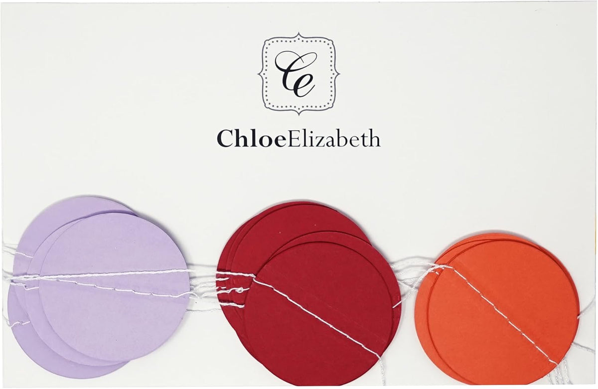 Circle Dots Paper Party Garland Streamer Backdrop (4-Pack, 10 Feet Per Garland, 40 Feet Total)