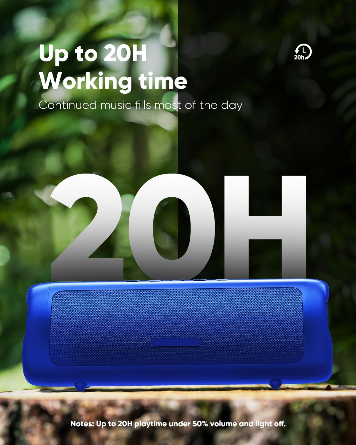 Bluetooth Speaker with HD Sound, Portable Wireless, IPX5 Waterproof, Up to 20H Playtime, TWS