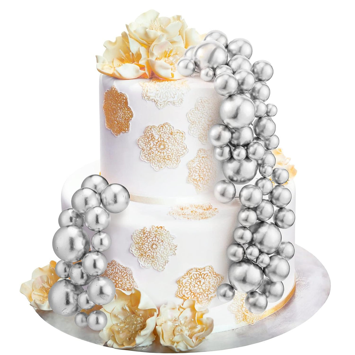 108 Pcs Balls Cake Topper DIY Cupcake Insert Foam Balloons for Cake Baking Wedding Anniversary