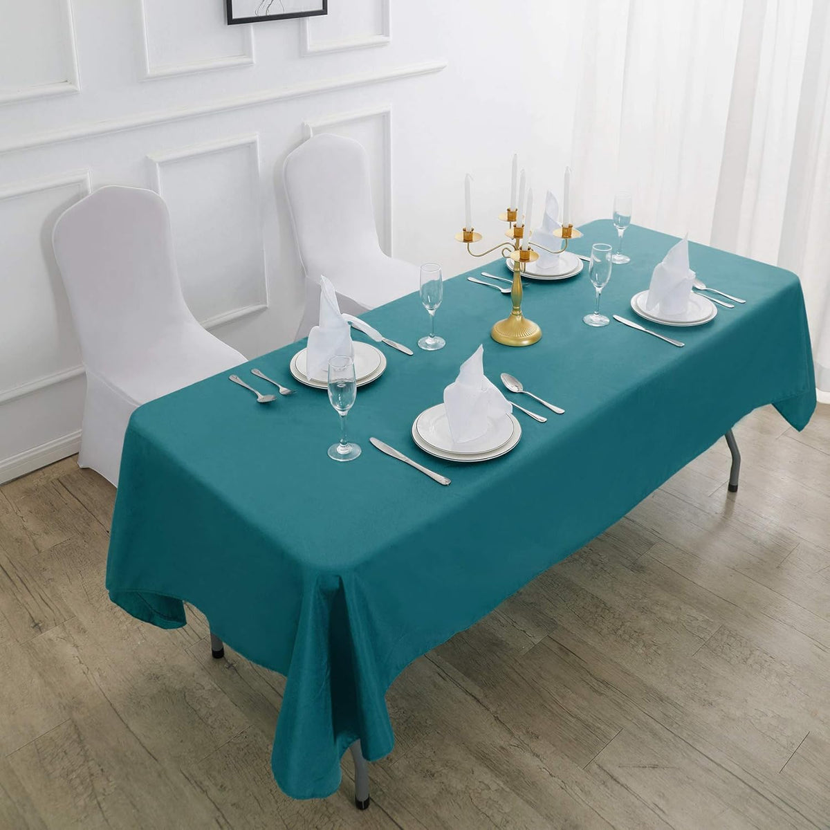 Rectangle Tablecloth 60x102 inch Washable Polyester Fabric Table Cloth for Wedding Party Dining