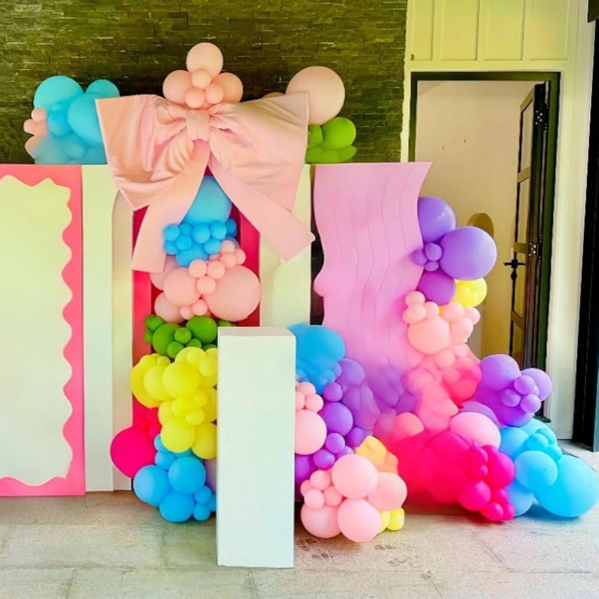 Colorful Rainbow Balloons Assorted Pink Blue Yellow Green Balloons 60PCS 12INCH Hot Pink Pastel