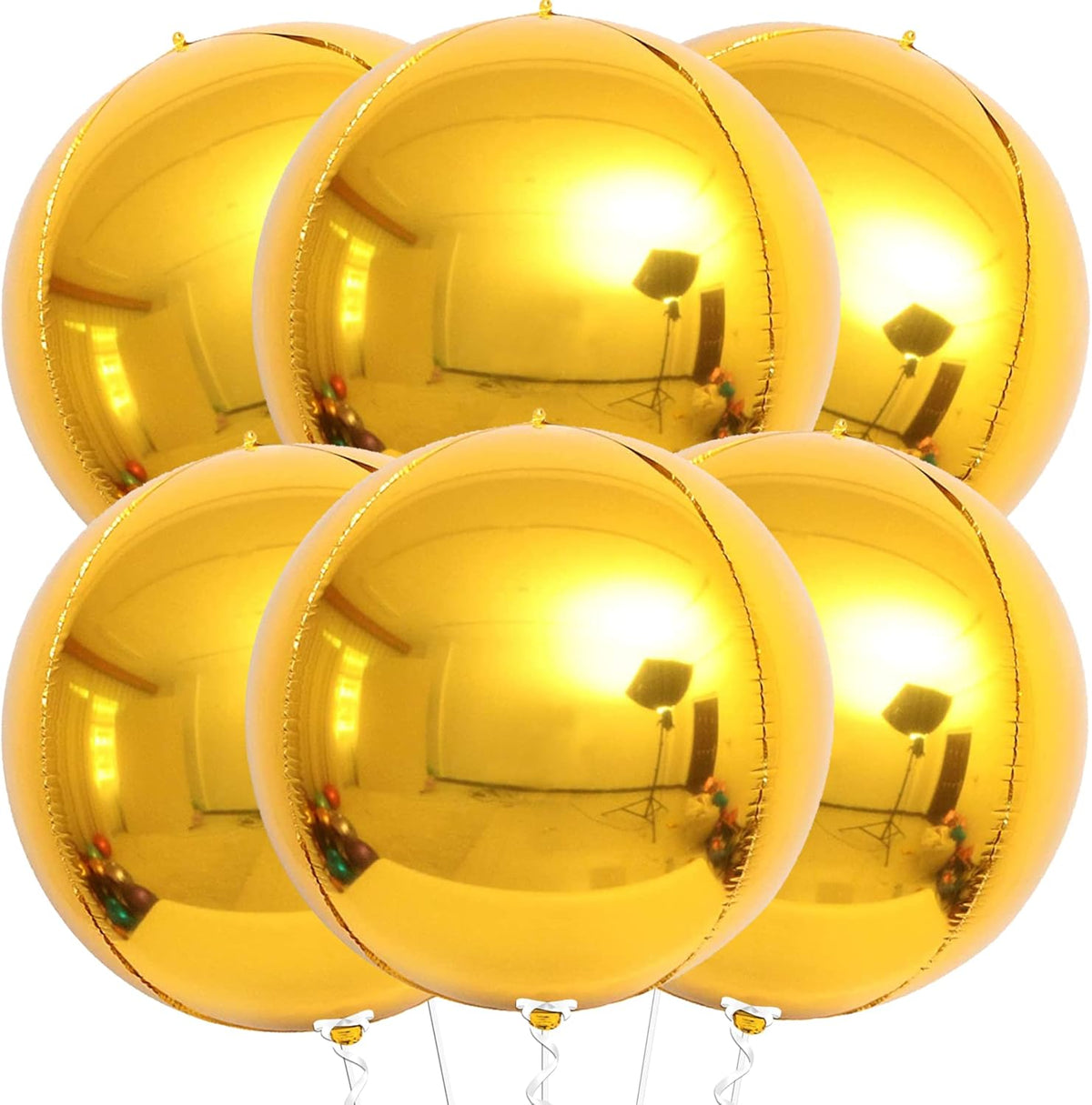 KatchOn, Large Gold Foil Balloons - Huge 22 Inch, Pack of 6 | Gold Mylar Balloons for Golden Party