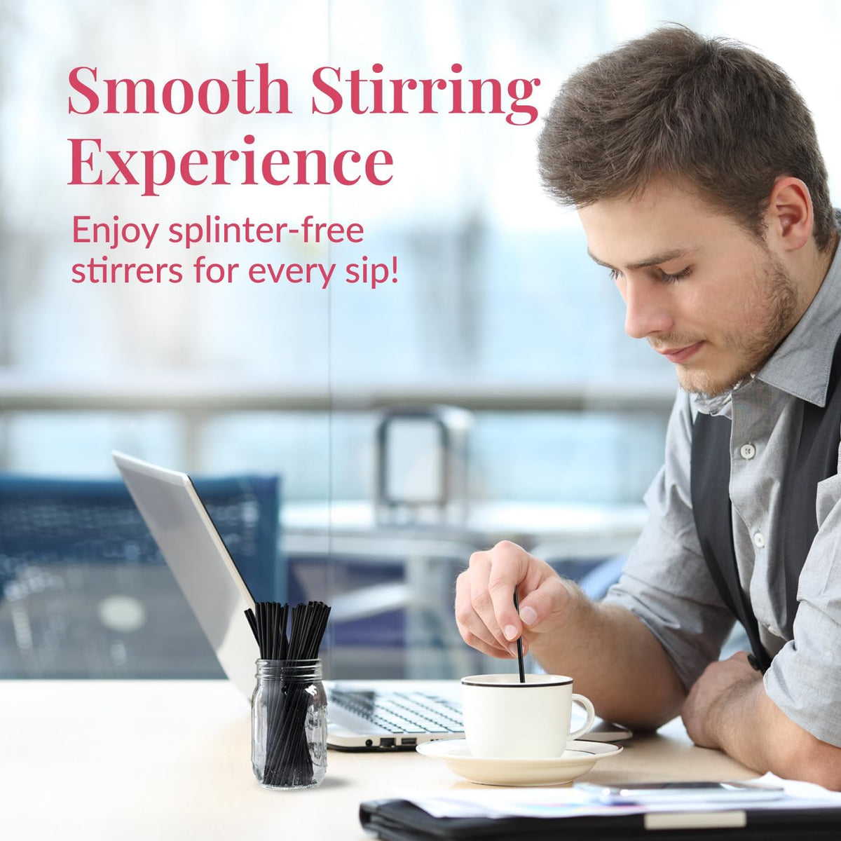Prestee Plastic Coffee Stirrers, 2000ct, 5" - Plastic Straws, Drinks and Coffee Stir Sticks
