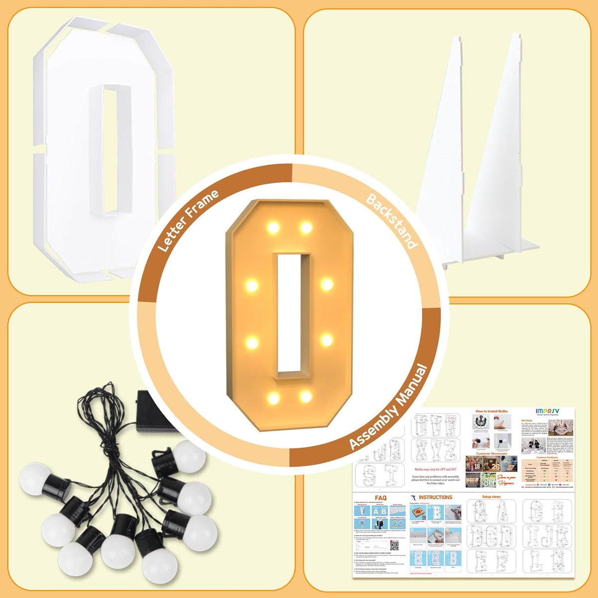 imprsv Marquee Light Up Letters, 3FT Marquee Letters for Birthday Baby Shower Wedding Decorations