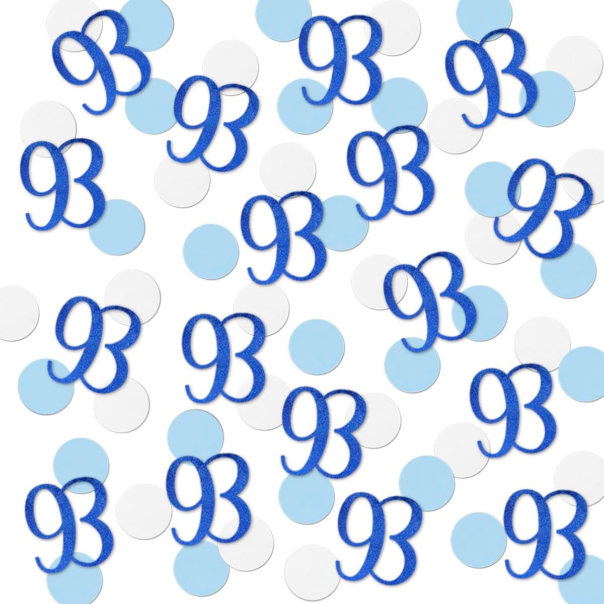 Blue Glitter 93 Confetti, 93rd Birthday Number Confetti, 200pcs Anniversary Party Table Decoration