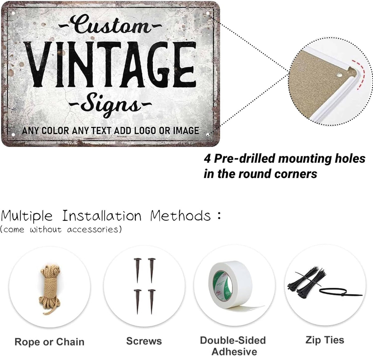 D-Story Personalized Metal Sign, 12.0 inches x 8.0 inches, Modern Decorative Signage, Custom Text
