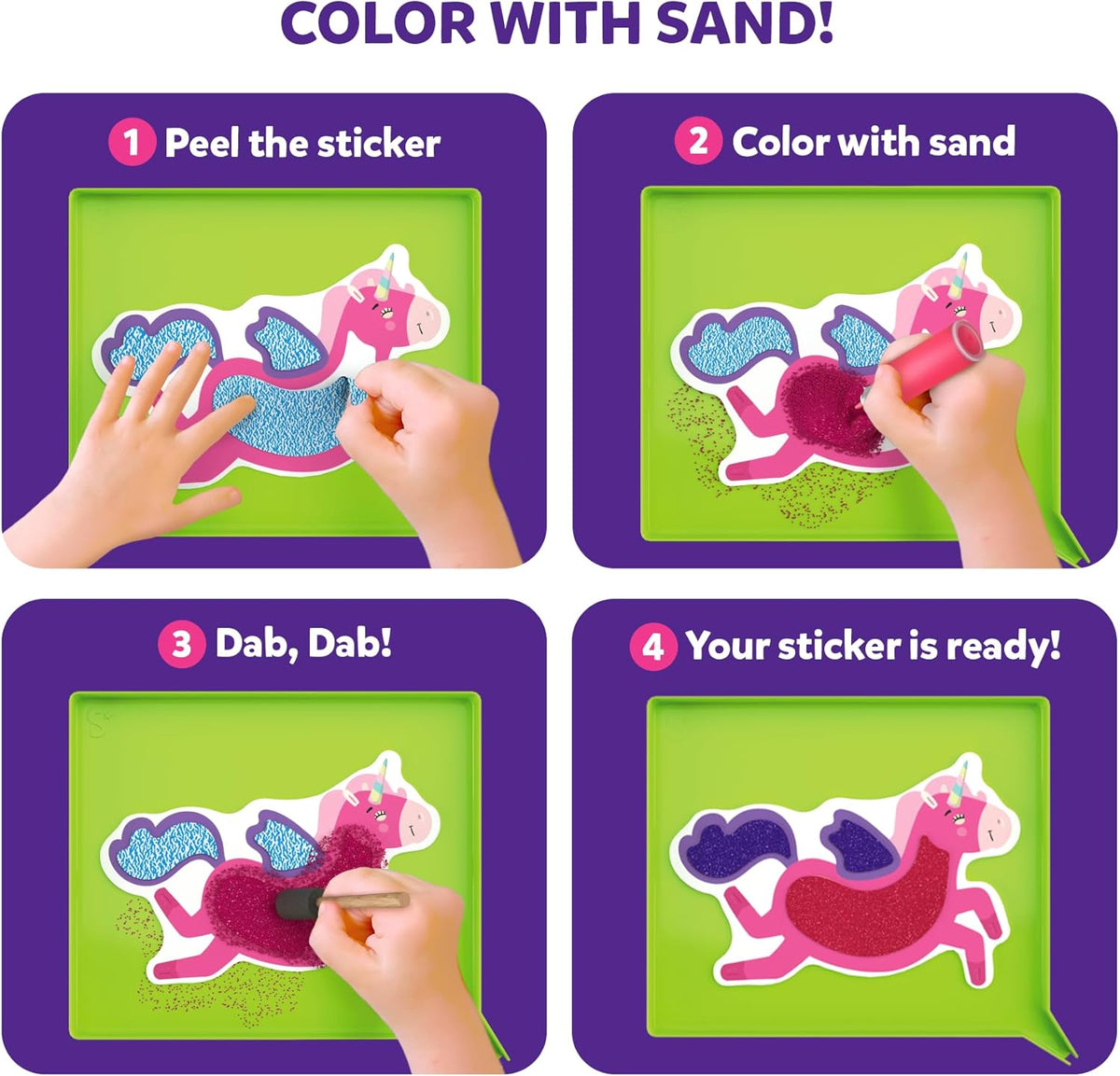 Skillmatics Sand Art Activity - Mess-Controlled DIY Unicorn & Princess Craft Kit with 50+ Colorful