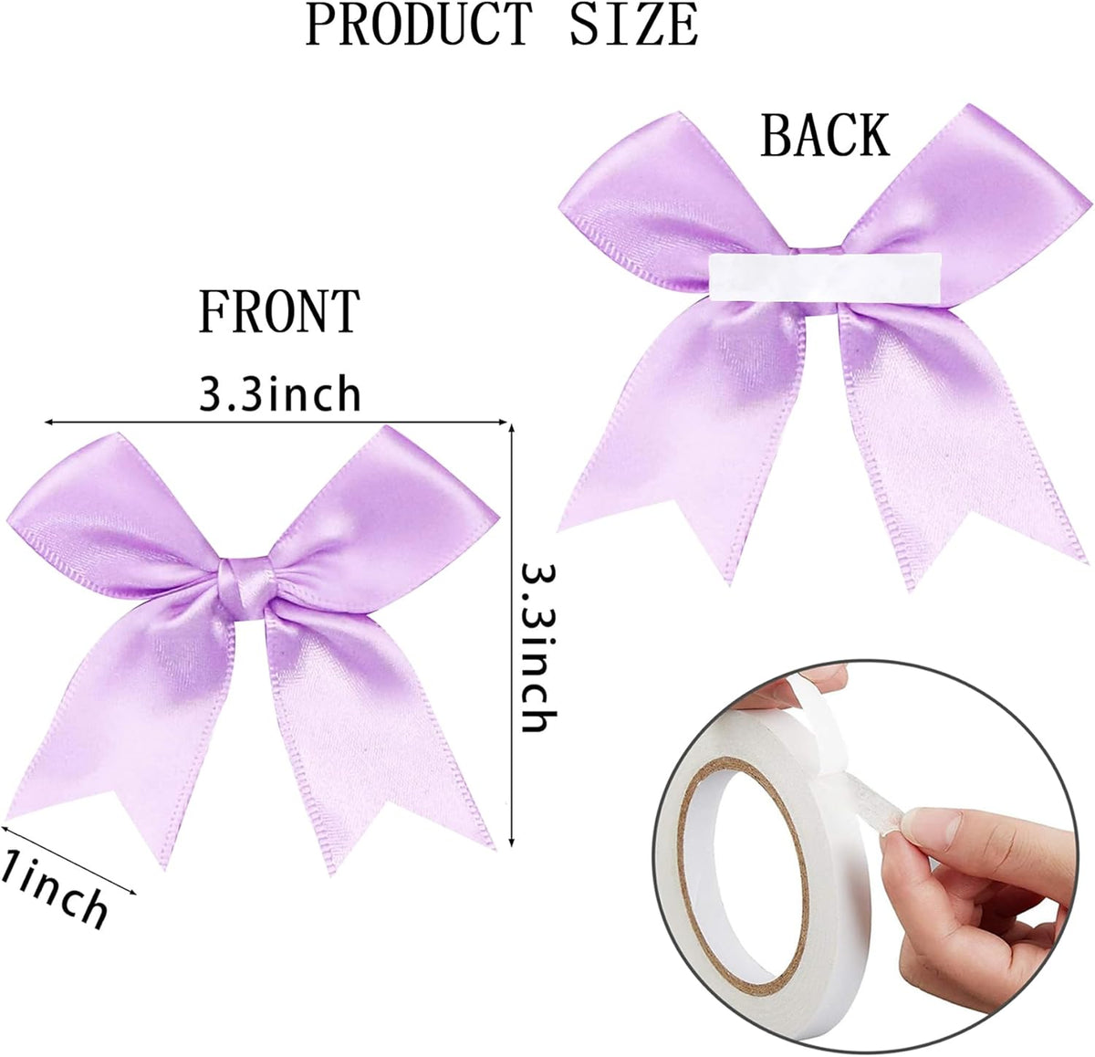 50 Pieces Gift Wrap Bows Premium Satin Ribbon Bows 3.3 Inch Craft Bows for Gift Wrapping DIY Treat