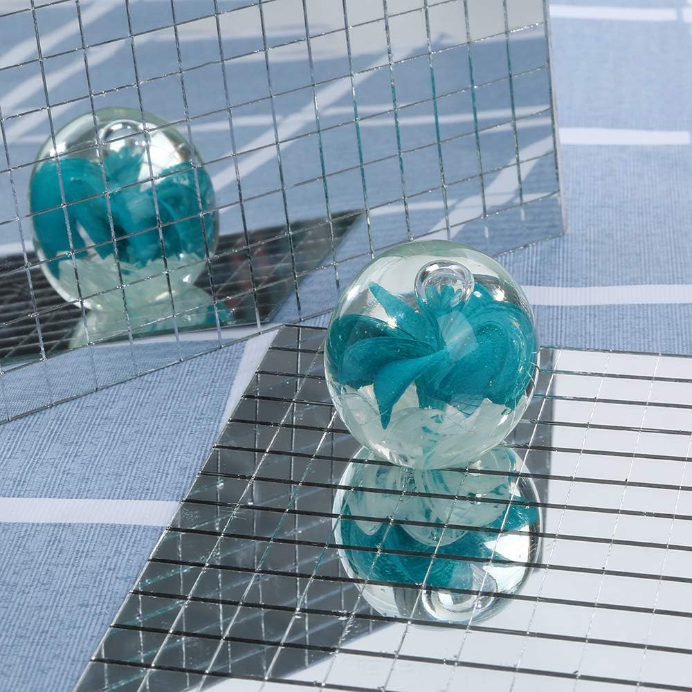 PP OPOUNT 9440 PCS Self Adhesive Mirror Mosaics Sheets, 5 x 5 mm Silver Mirrors Mosaic Square Glass