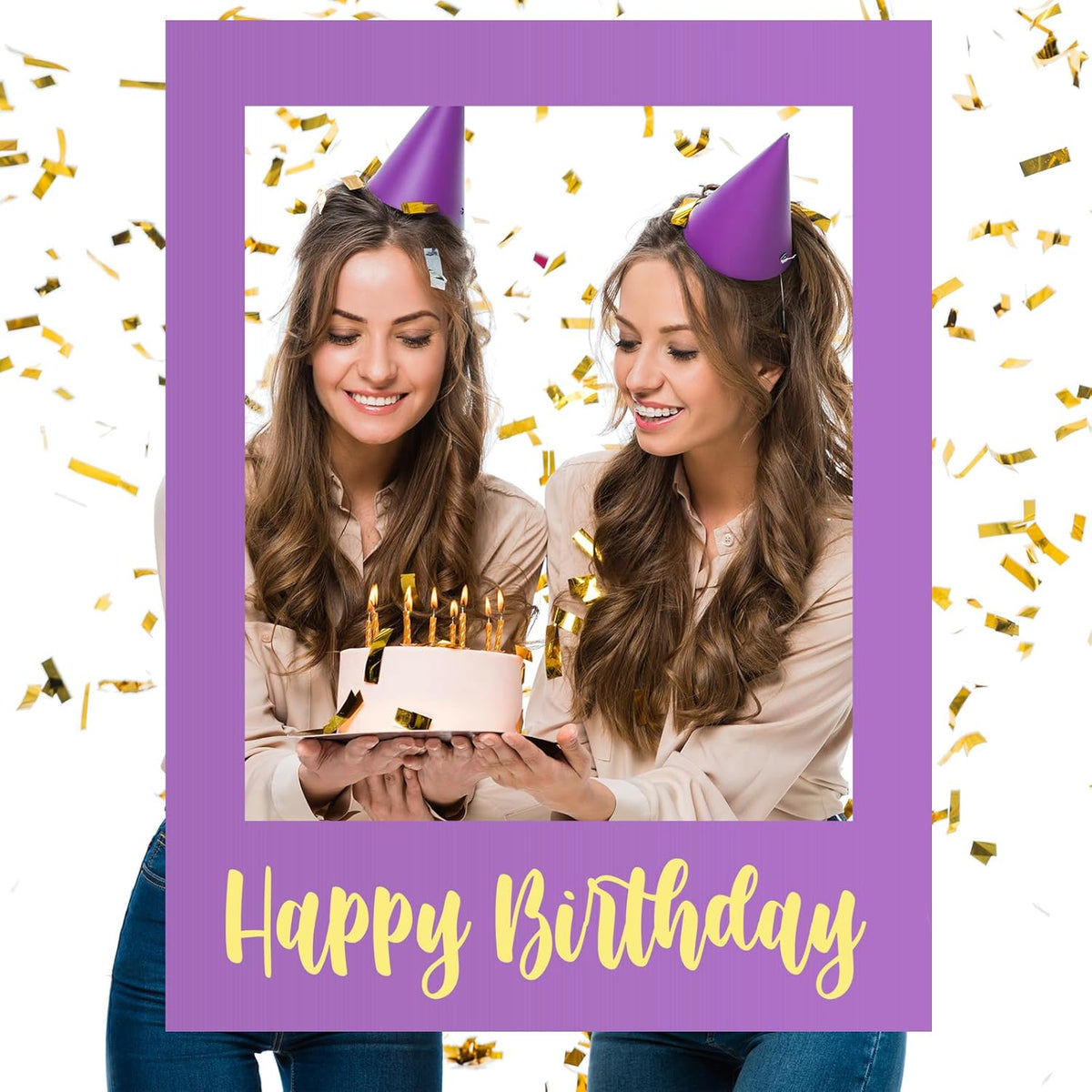 32 x 24 Inch Large Photo Booth Props Picture Frame Happy Birthday Party Frame DIY Cutouts Photo