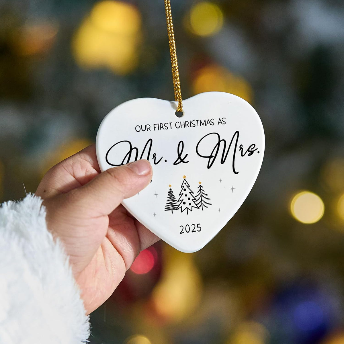 Wedding Gifts for Couples 2025,First Christmas Married Ornament 2025 Mr and Mrs Gifts,Bridal Shower