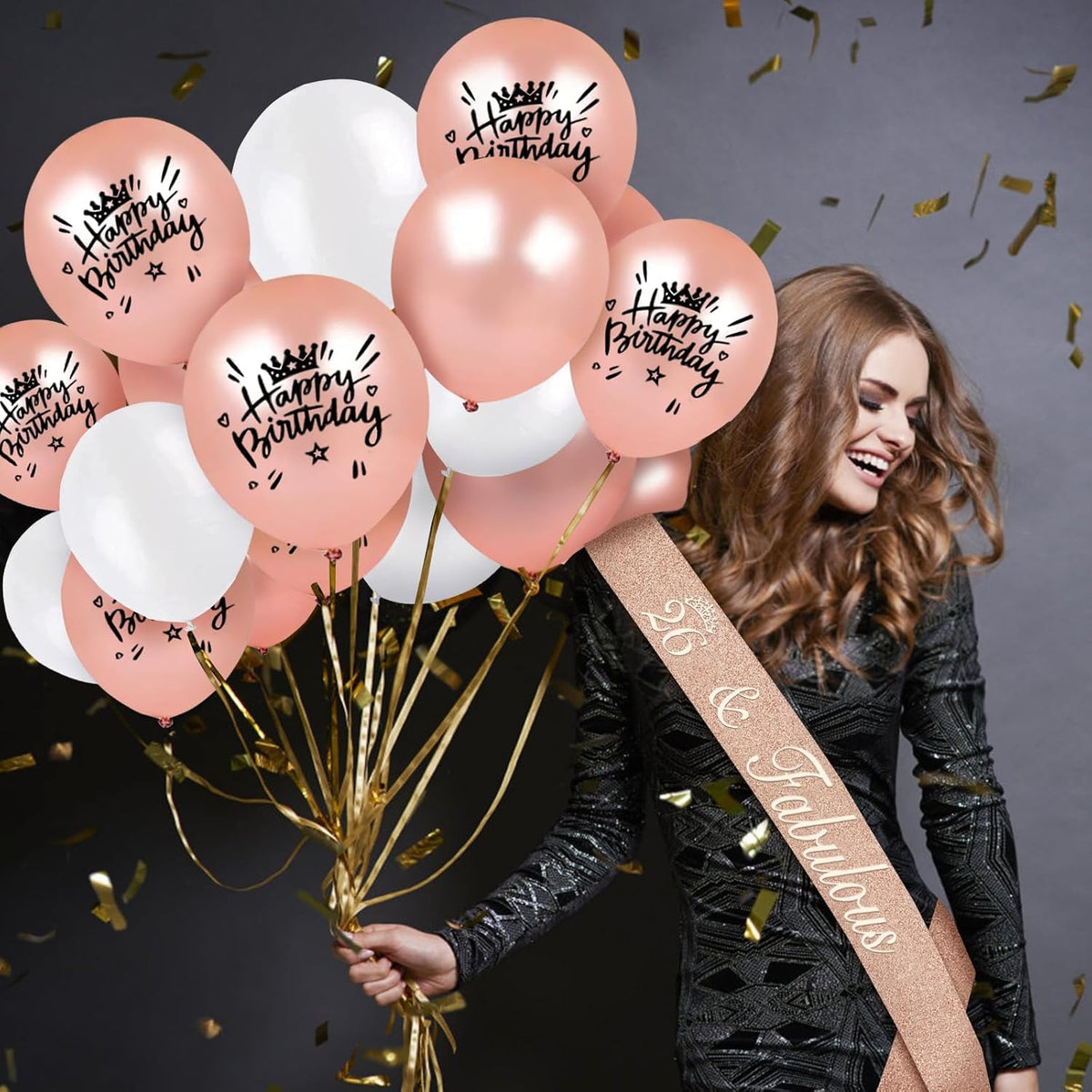 26th Birthday Sash and Tiara for Women Including Rhinestone Crown, Fabulous Sash, Candles and Cake