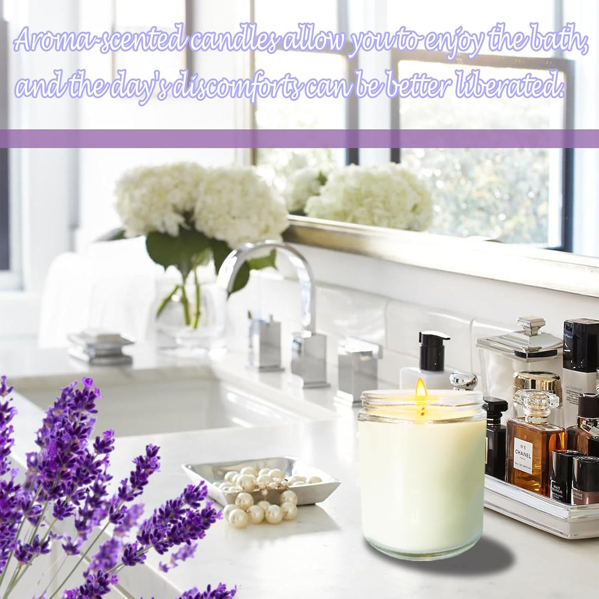 12 Pcs 8 Oz Bulk White Soy Candles,Lavender Scented Candles Set,Bulk Aromatherapy Candle,Great