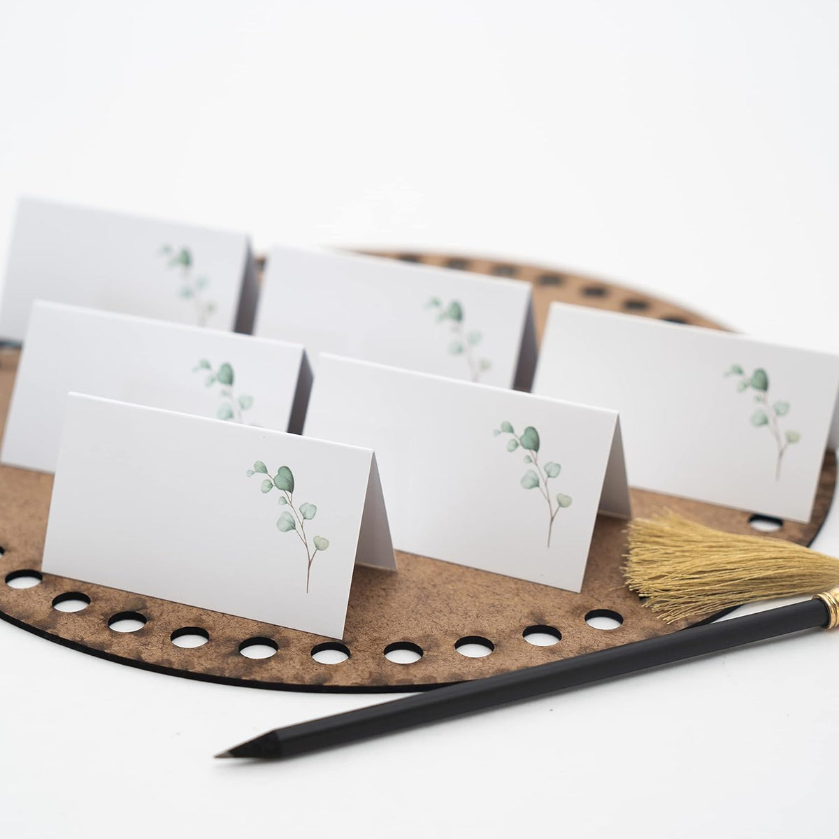 Watercolor Place Cards for Wedding or Party, Seating Place Cards for Tables, Scored for Easy
