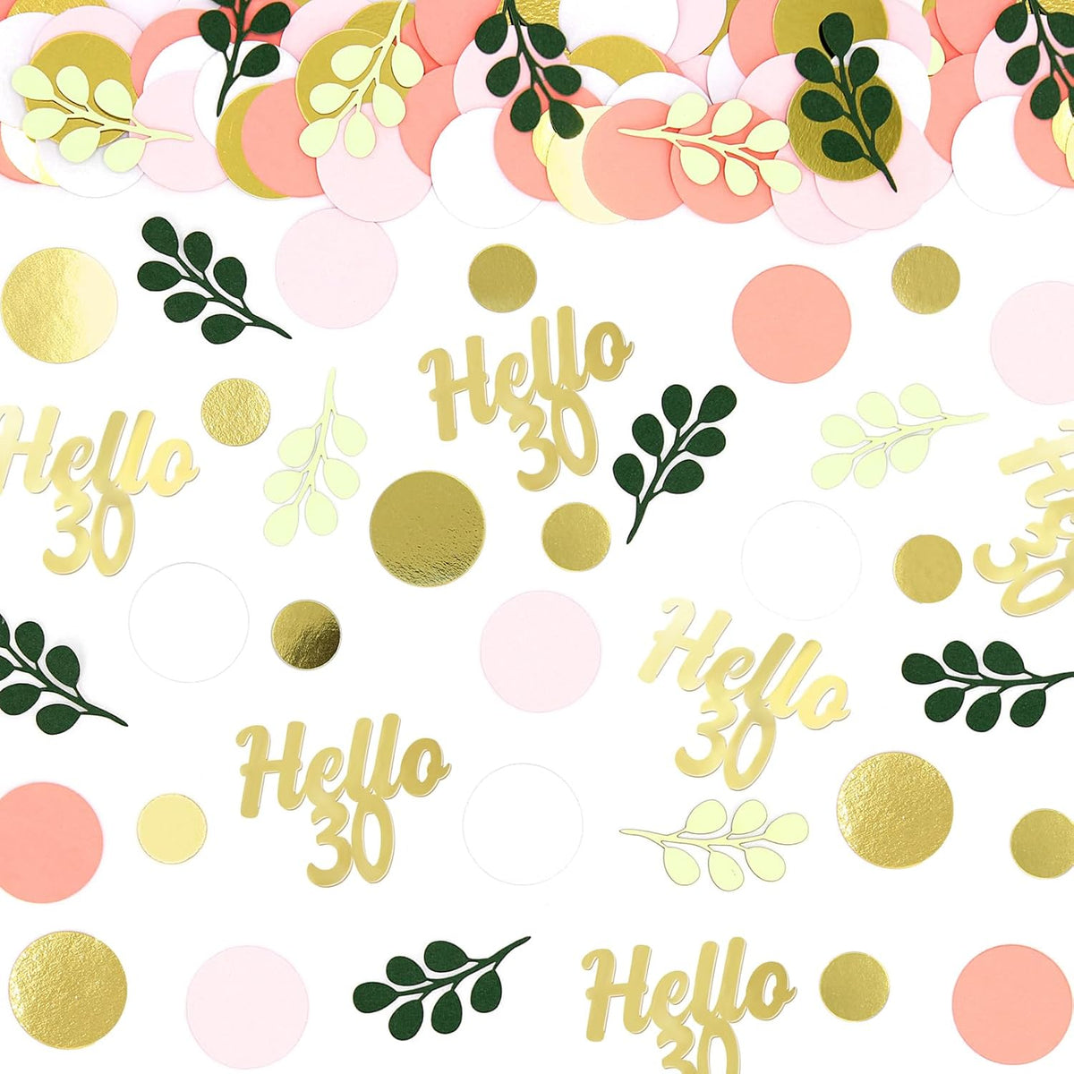 300PC 30TH Birthday Confetti for Table Pink and Sage Green Happy 30TH Birthday Decorations for Her