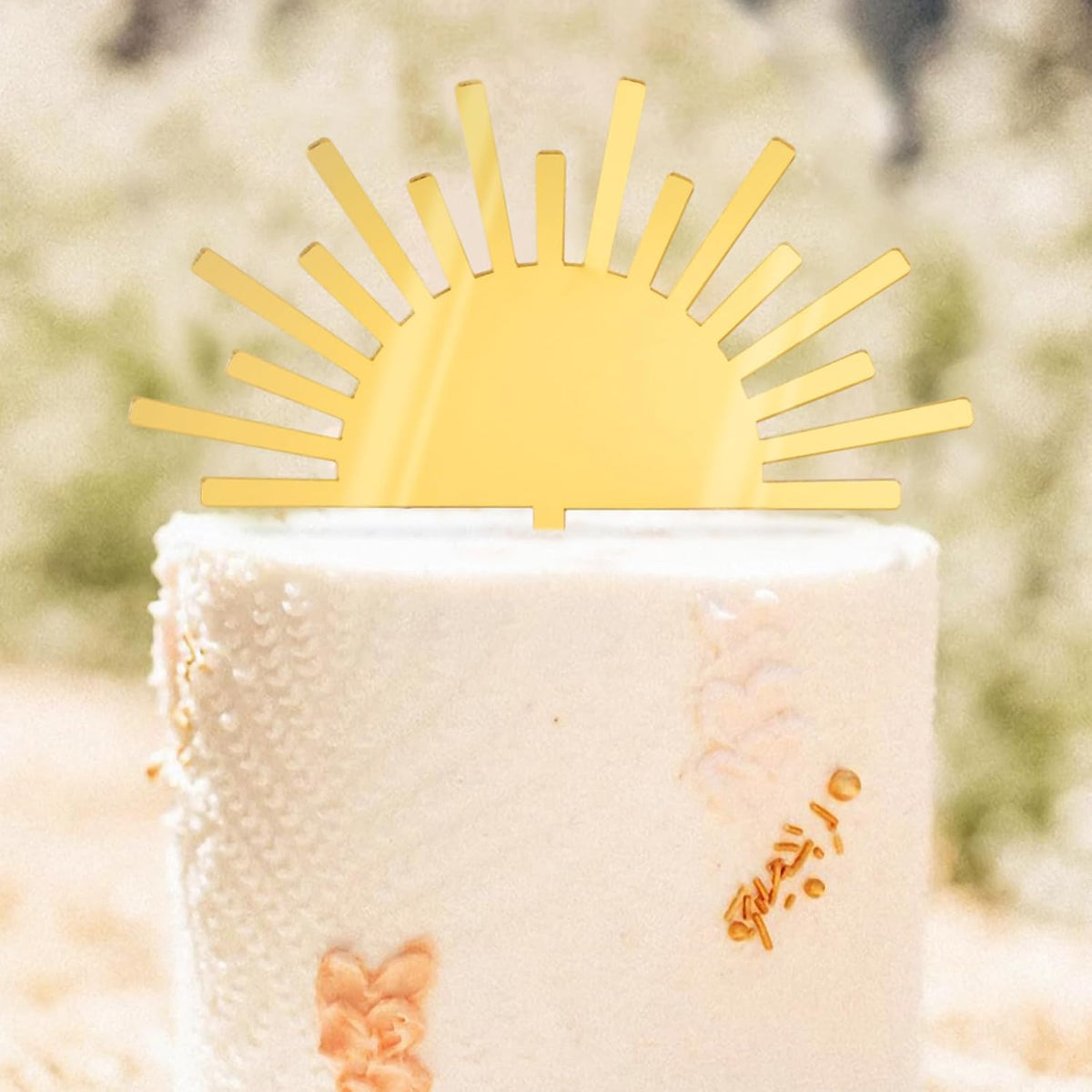 Huray Rayho Sun Acrylic Cake Topper Boho Theme Mirror Cake Topper for Photo Booth Props You Are My
