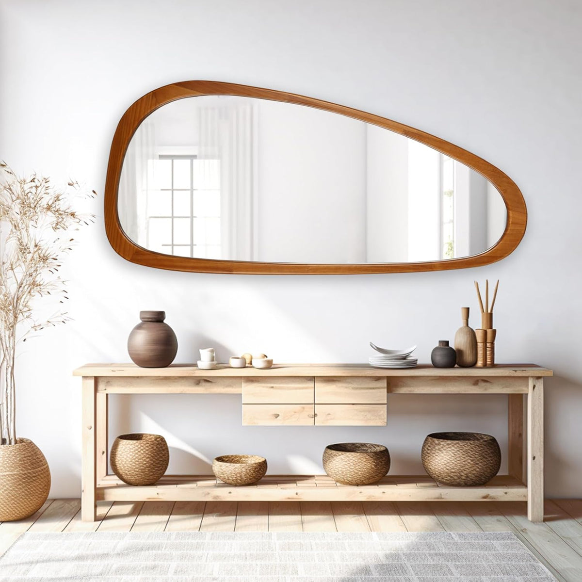 WallBeyond Asymmetrical Mirror, Irregular Mirror Full Length, Boho Wall Mirrors Decorative for