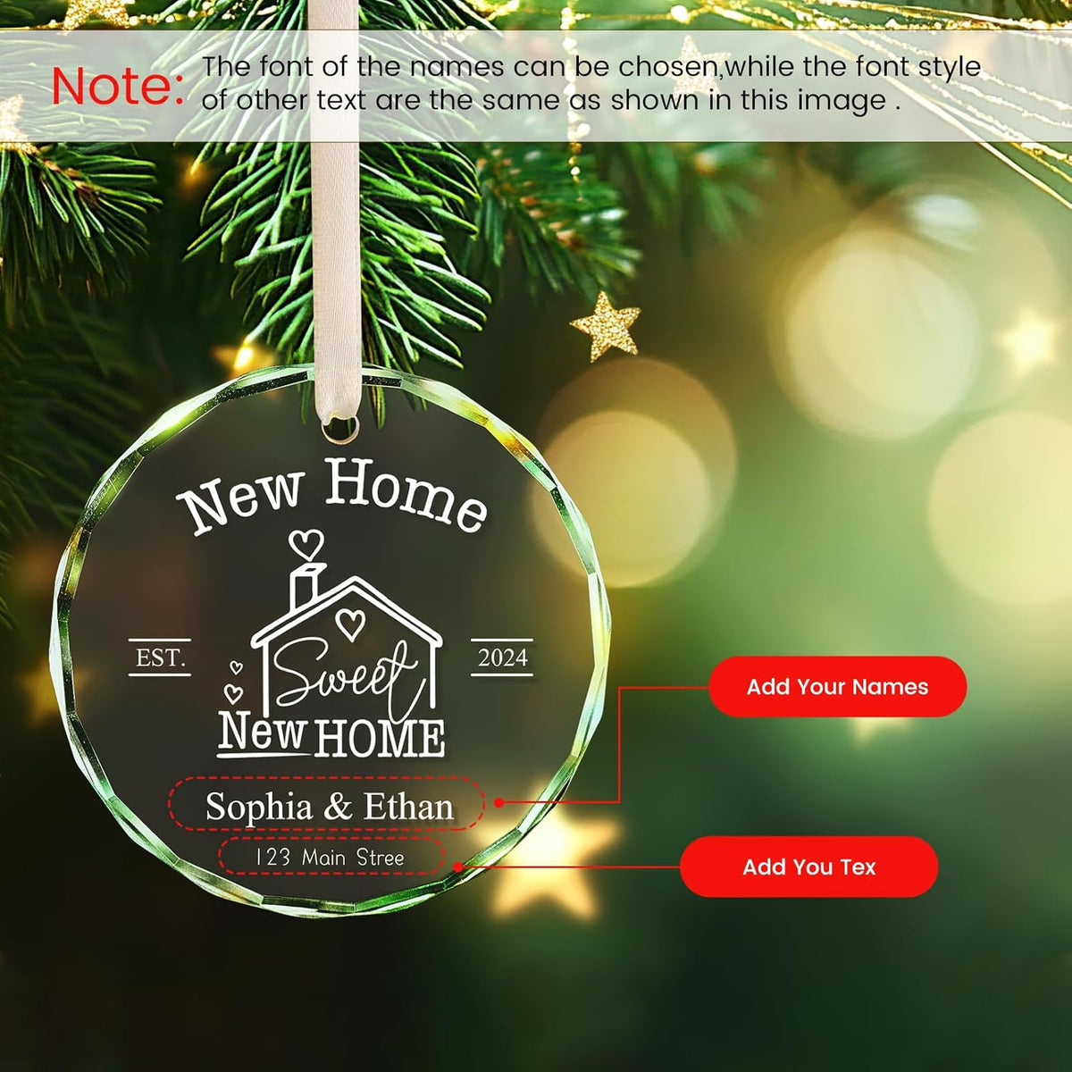 New Home Ornament 2025, Personalized Christmas Ornaments, House Warming Gifts for Couples, Custom