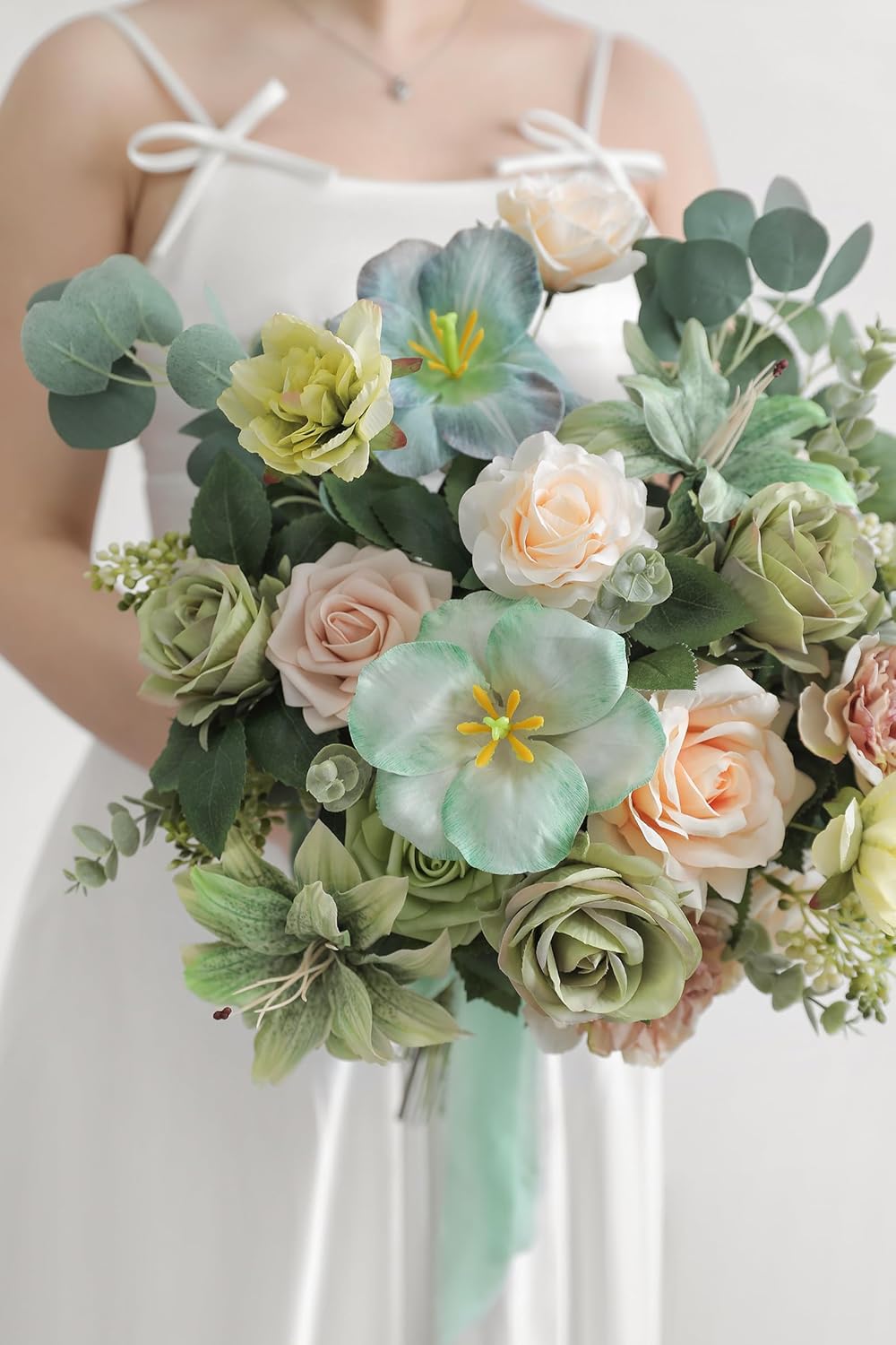 Serra Flora Artificial Flower Combo Fake Peony Rose Silk Flowers for DIY Wedding Bridal Bouquet