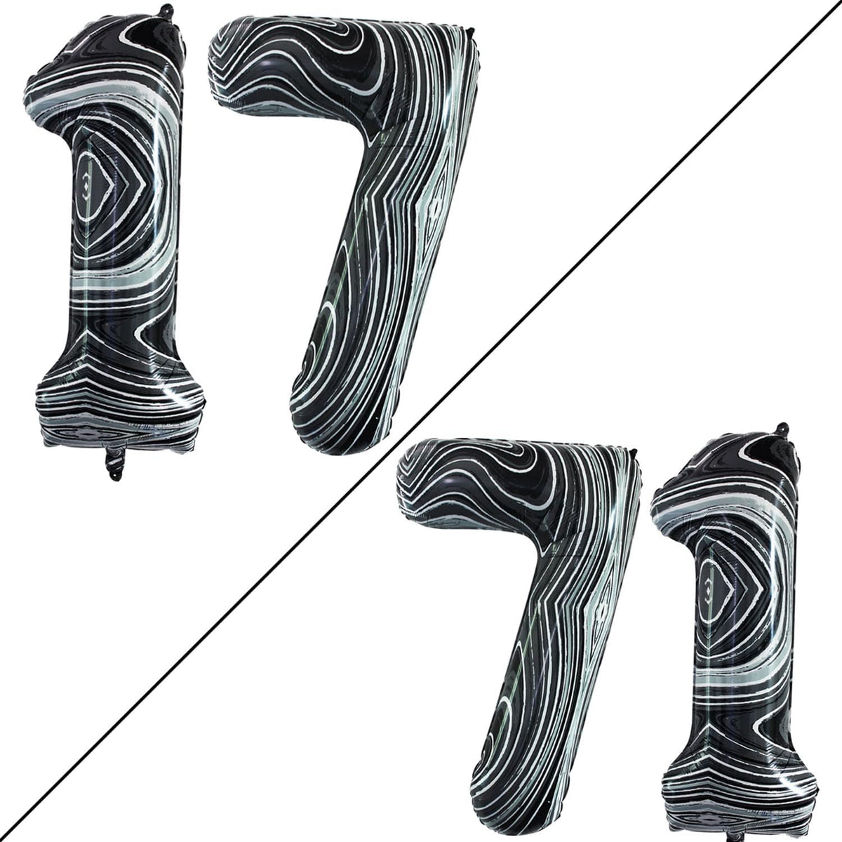 GOER Number 17 Balloons for 17th Birthday Sweet 17 Party Decorations,42 Inch Jumbo Foil Helium 71