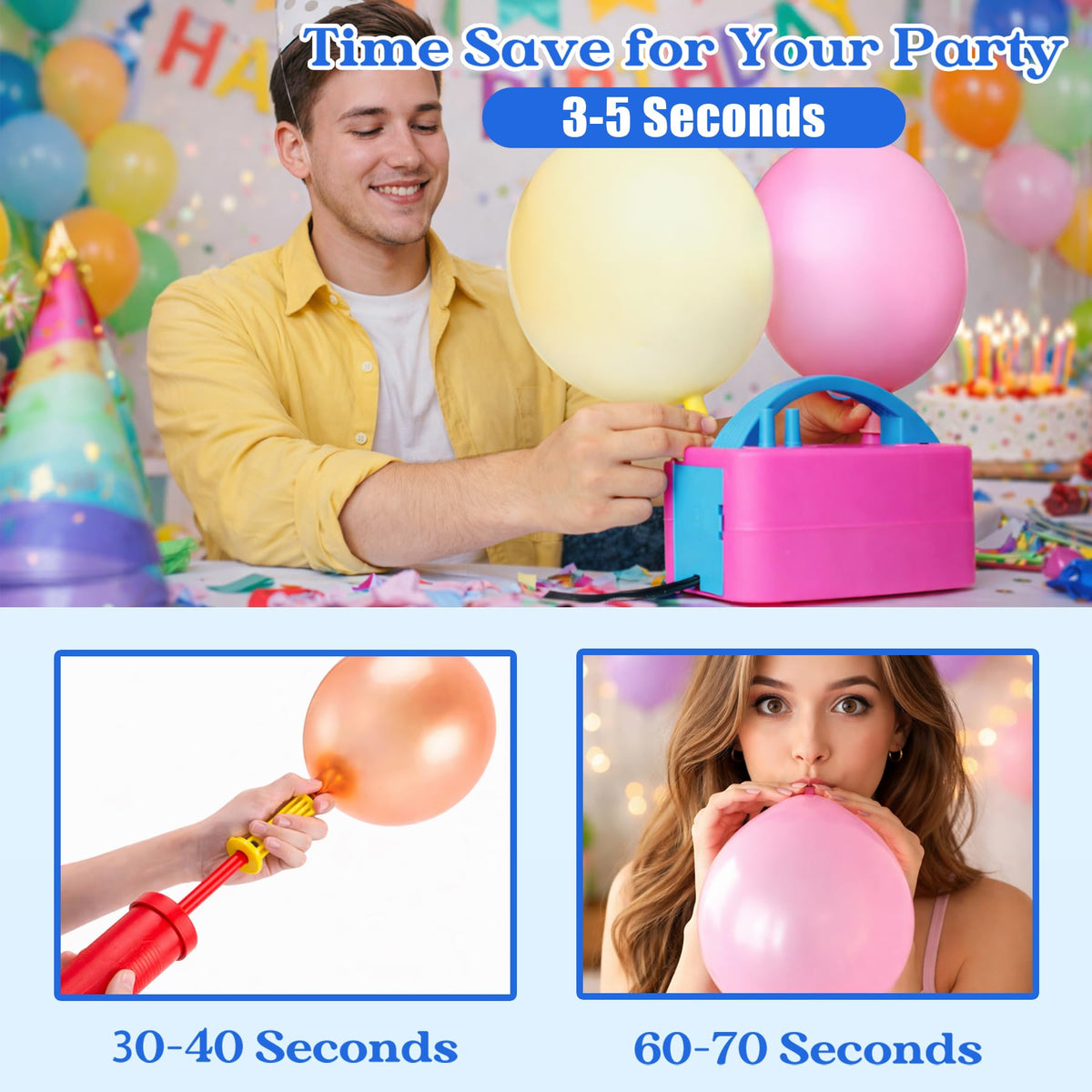 Acclsoop Balloon Pump Electric, Rose Red