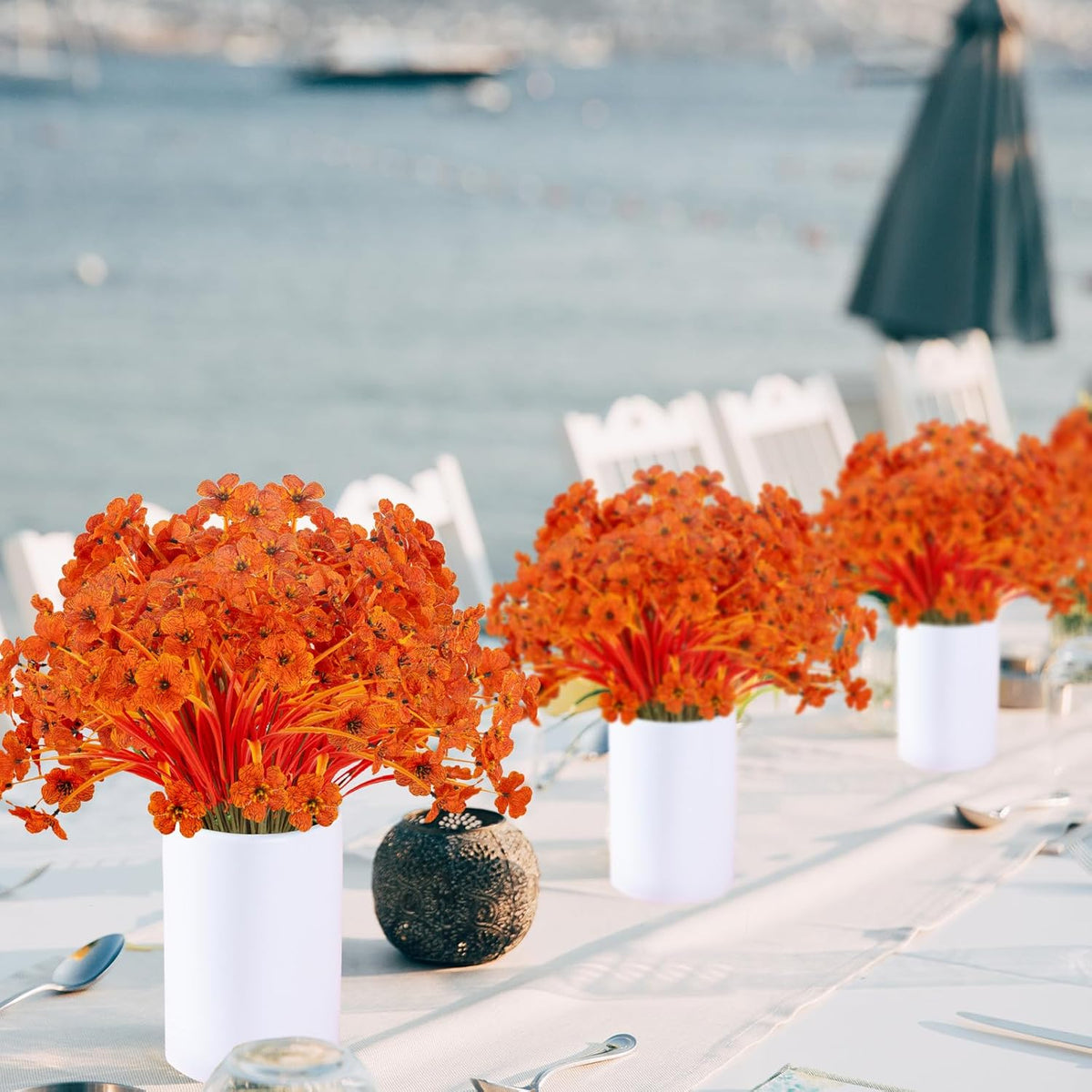 20 Bundles Artificial Fall Flowers No Fade Faux Autumn Plants Fake Flowers No Fade Faux Plastic