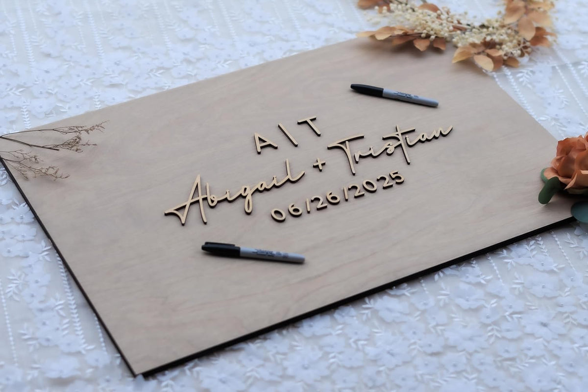 Personalized Last Name Guest Book, Unique Guest Book Sign, Custom Alternative Guest Book, Wooden