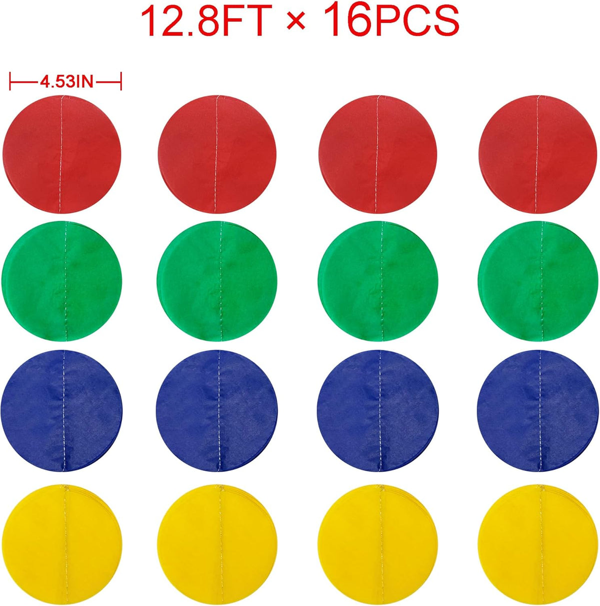 205Ft Super Mario Party Decorations Red Green Blue Yellow Big Polka Dot Tissue Paper Backdrop
