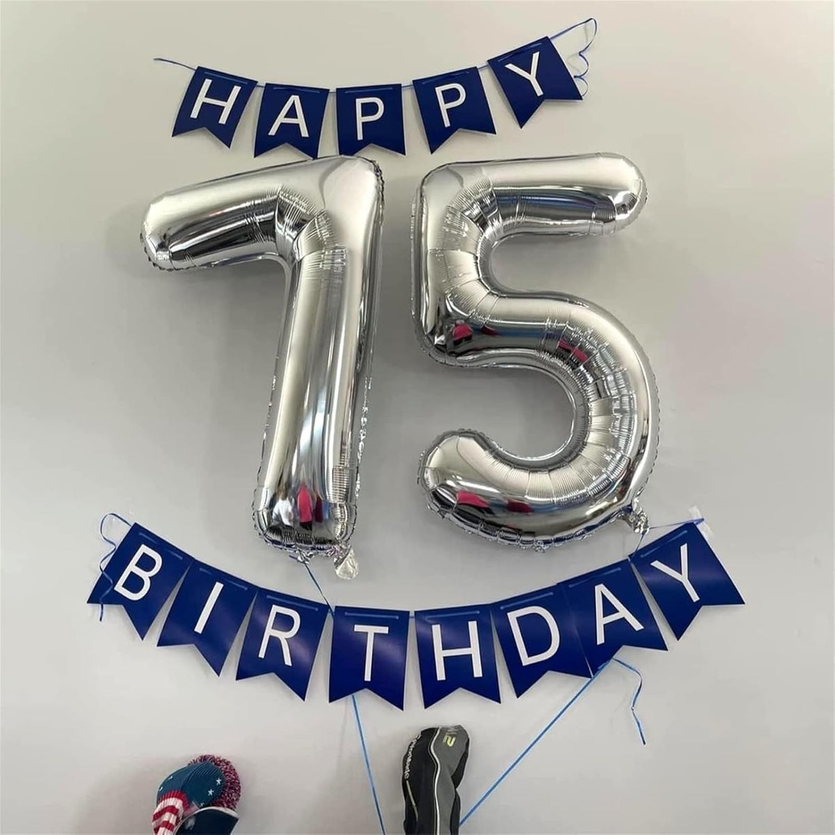40'' Silver Number 7 Balloons, Self Inflating Foil Number Balloons Set 0-9 for Women Men, Large
