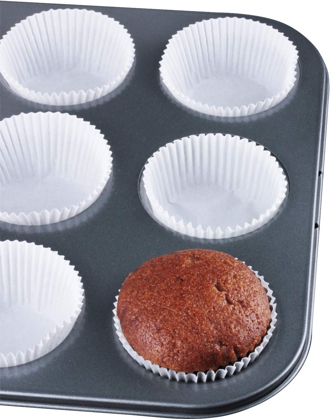 Caperci Standard White Cupcake Liners 500 Count, No Smell, Food Grade & Grease-Proof Baking Cups