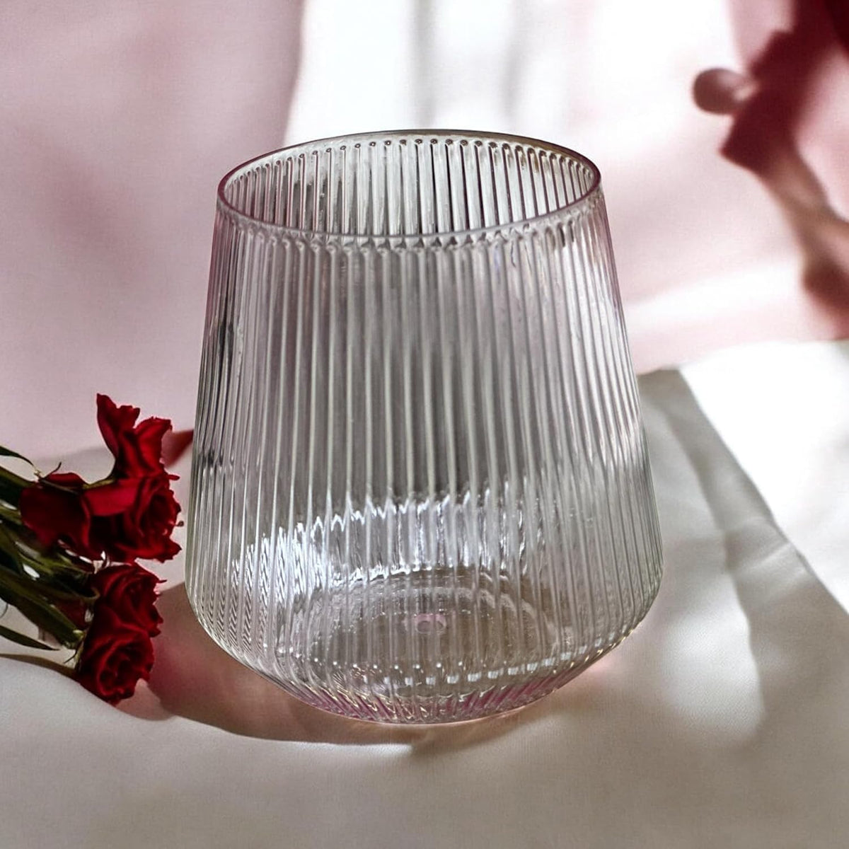 40 count Origami Ripple Unbreakable Stemless Plastic Wine Champagne Whiskey Glasses Elegant Durable