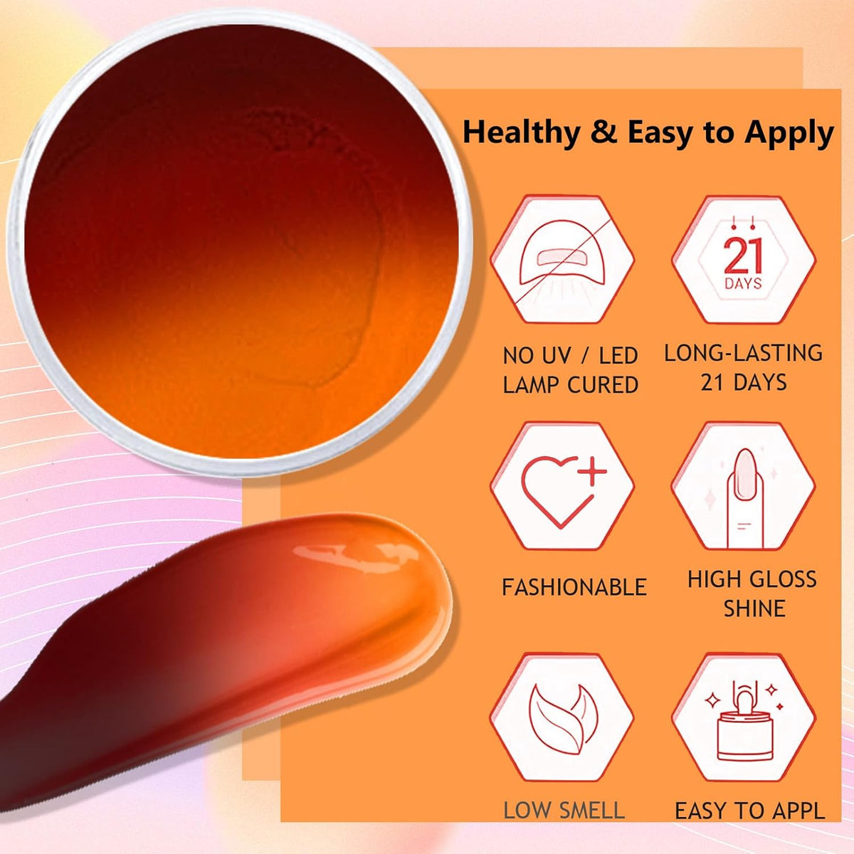 Honey Joy Dip Powder Nail Kit Starter, 4 Colors Halloween Pumpkin Orange Mystic Purple Dipping