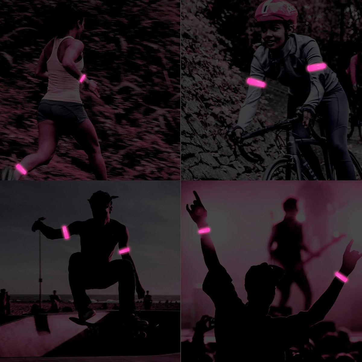 Rechargeable LED Armband for Running(2 Pack), Light Up LED Armband, High Visibility Reflective