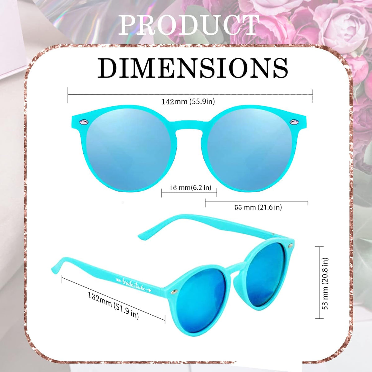 LADY&HOME Bachelorette Party Cat Eye Sunglasses - Bridesmaid & Bridal Shower Supplies, 10pcs Round