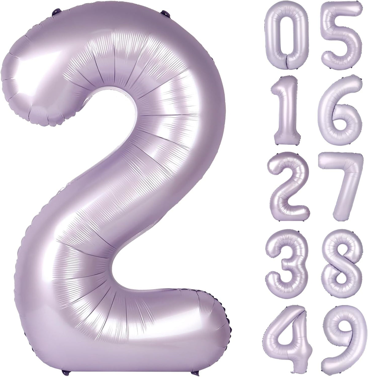 Lilac 40 Inch Big Number Balloon Birthday Decoration, Number 2 Helium Balloon 12 20 22 23 24 26