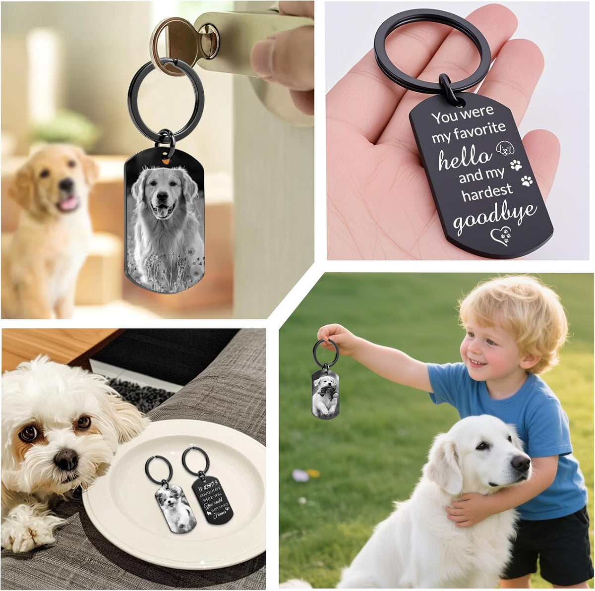 Custom Dog Memorial Photo Keychain Personalized Sympathy Gifts for Loss of Dog Memorial Passing