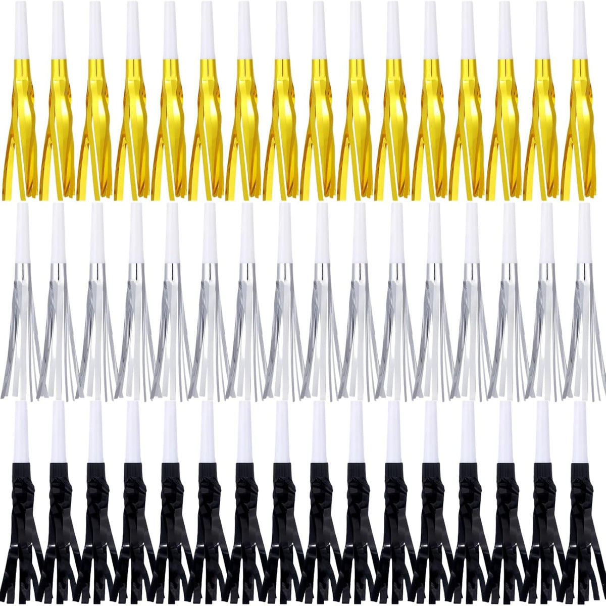 Metallic Fringed Noise Makers, for Noise Makers Party Favors, New Year Party, Baby Shower, Kids