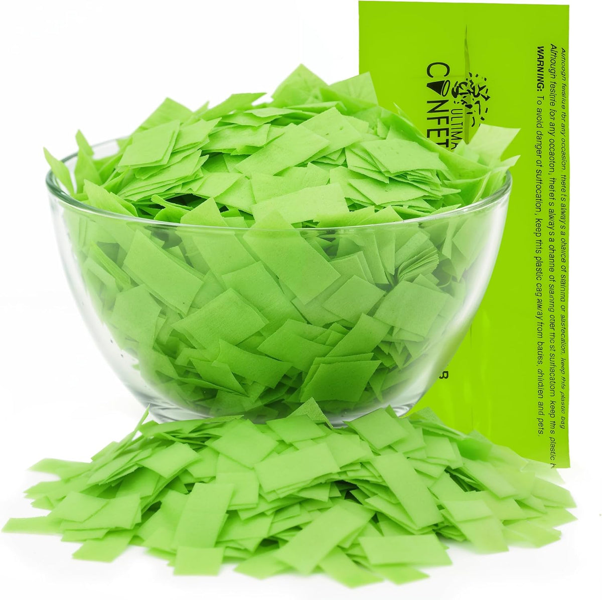 Rectangular Biodegradable Confetti – light Green Fluttering Tissue Paper Confetti for Cannon and