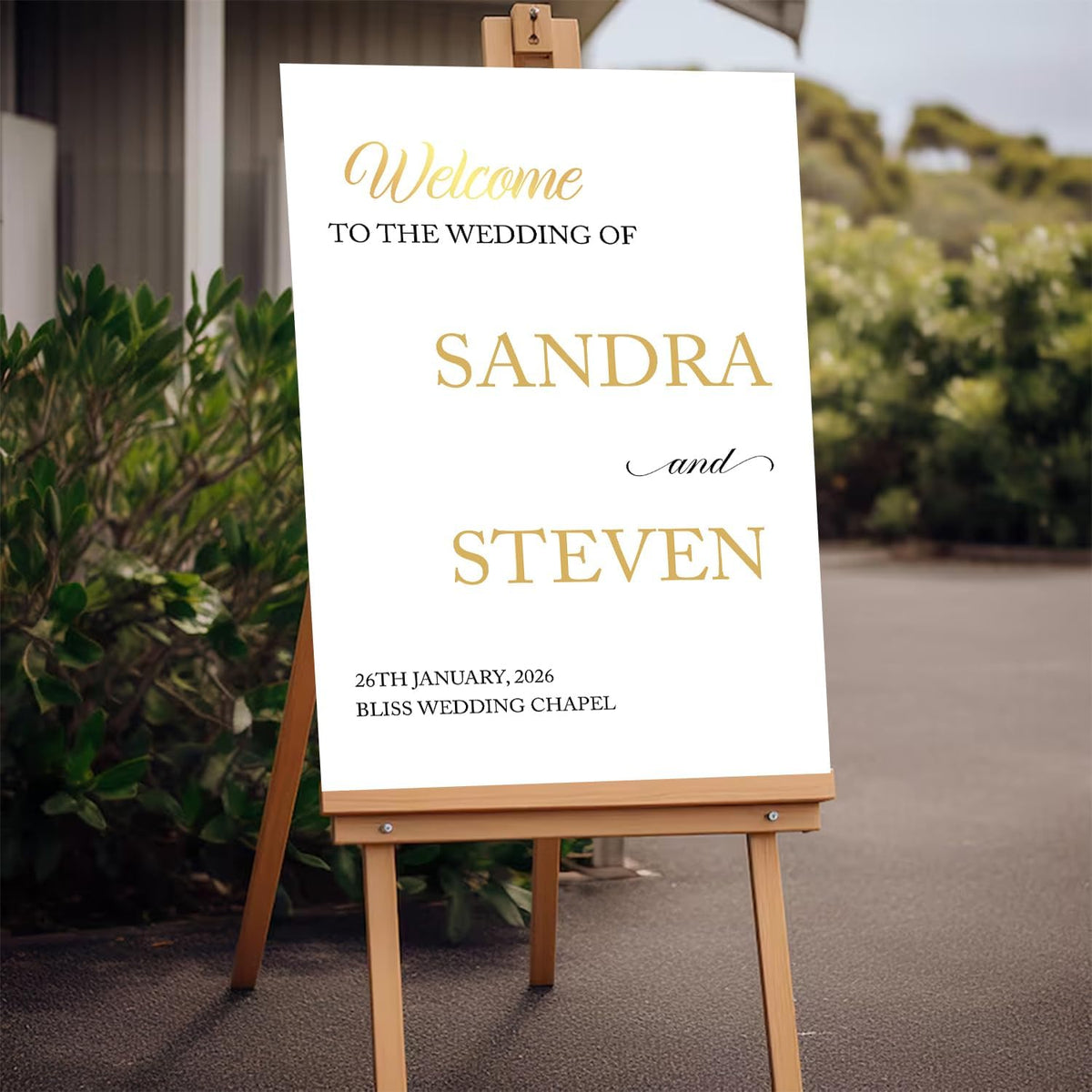 Personalized Modern Wedding Welcome Sign, Minimalist Printed Welcome Sign for Ceremony, Custom