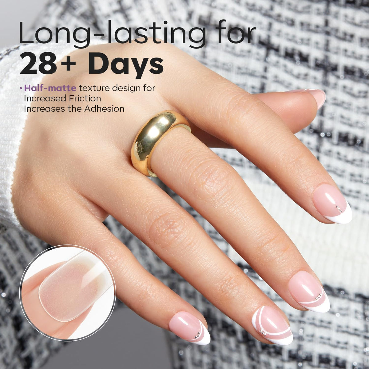 Modelones Extra Short Almond Fake Nail Tips - 510Pcs Gel Tips Pre-shaped Half Matte Full Cover