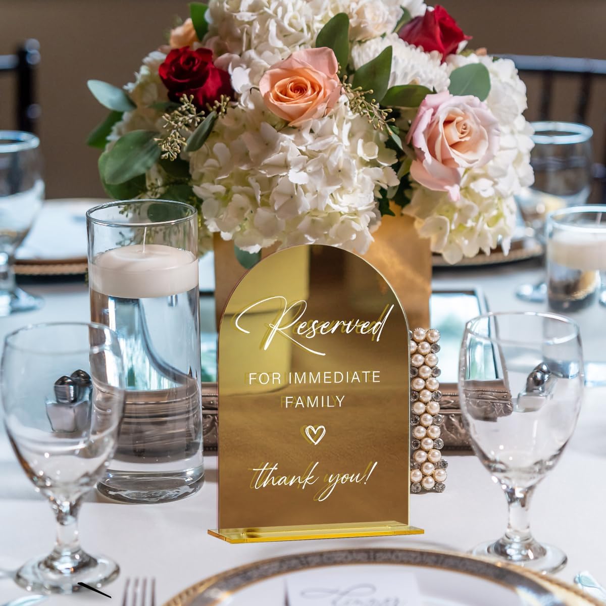 Acrylic Wedding Sign, Bridal Shower Decorations, Reserved for Immediate Family Sign for Ceremony